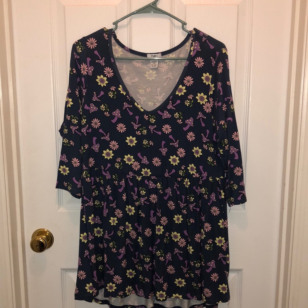 Mushroom and flower shirt